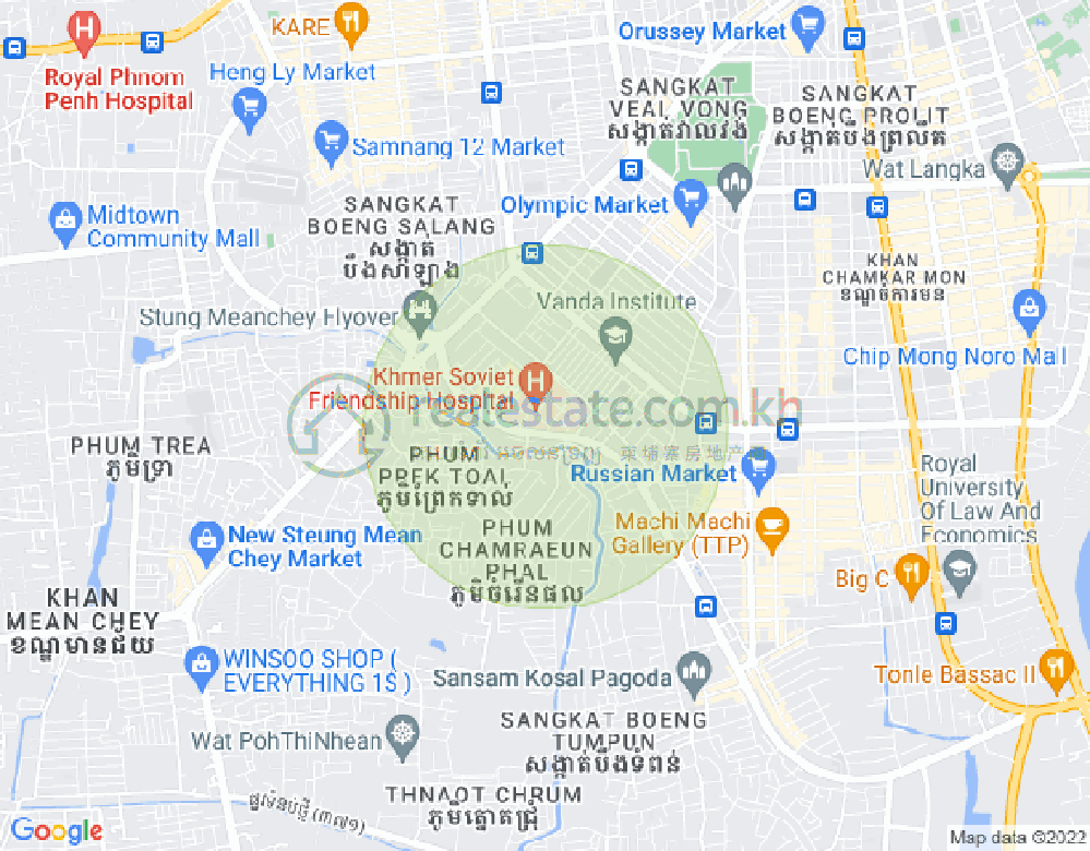 Mapa: Tumnob Tuek, Boeng Keng Kang, Phnom Penh
