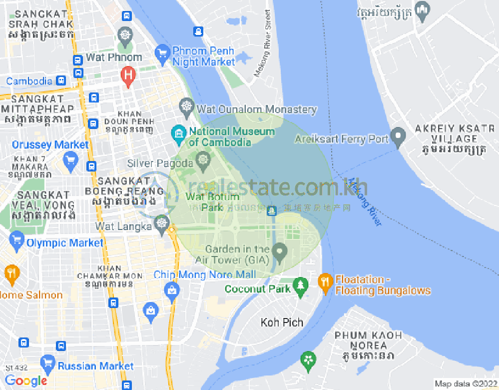 ផែនទី ចតុមុខ, ដូនពេញ, ភ្នំពេញ