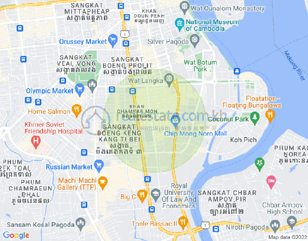 Mapa: BKK 1, Boeng Keng Kang, Phnom Penh