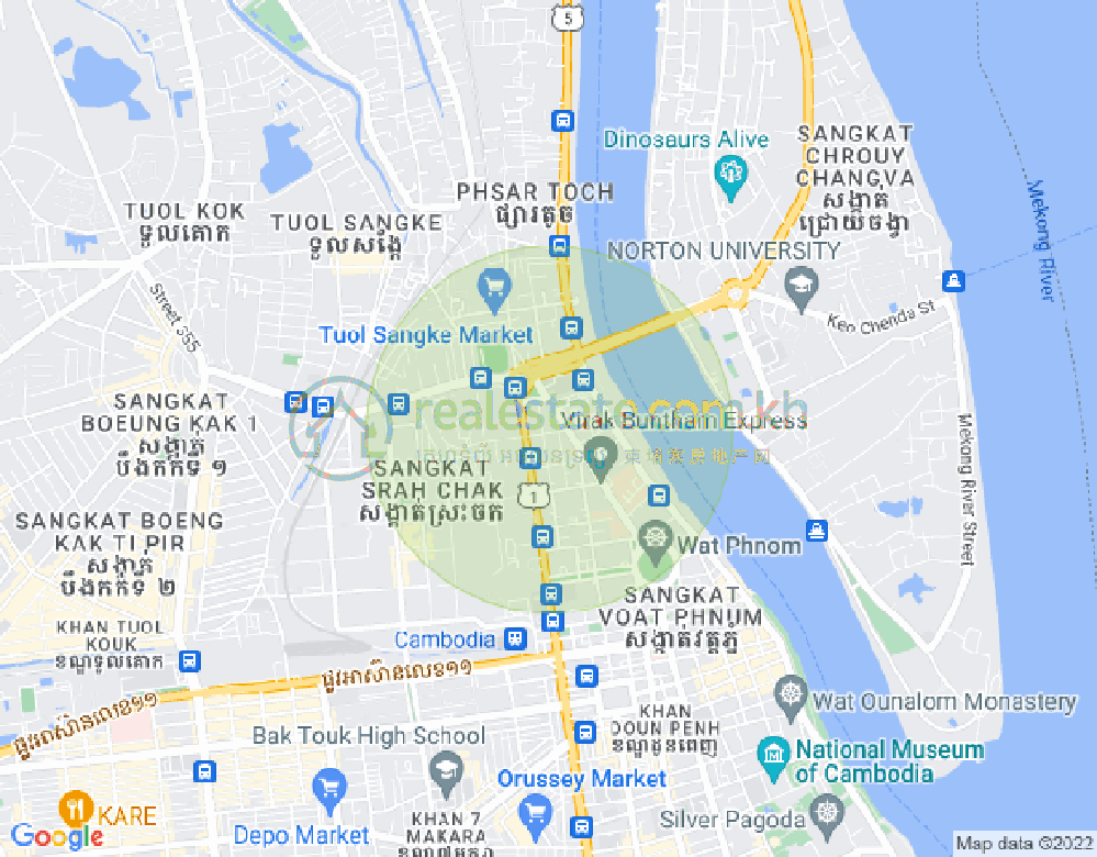 Carte de Srah Chak, Daun Penh, Phnom Penh