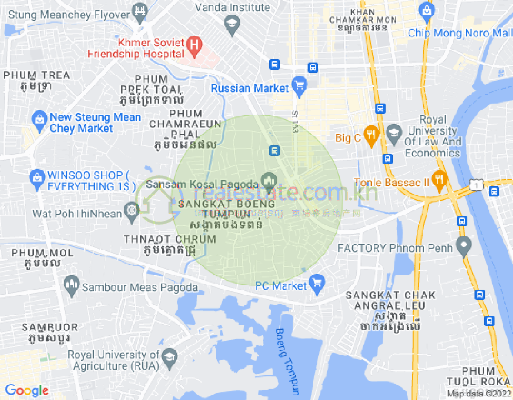 Map of Stueng Mean chey, Meanchey, Phnom Penh