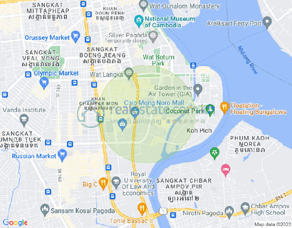 Carte de Toul Tum Poung 2, Chamkarmon, Phnom Penh