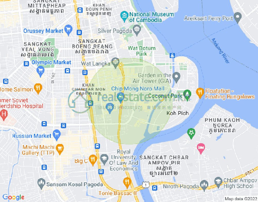 Carte de Toul Tum Poung 2, Chamkarmon, Phnom Penh