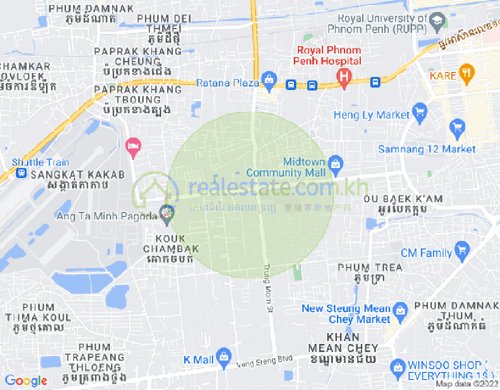 Tuek Thla屯, 森速区, 金边地图