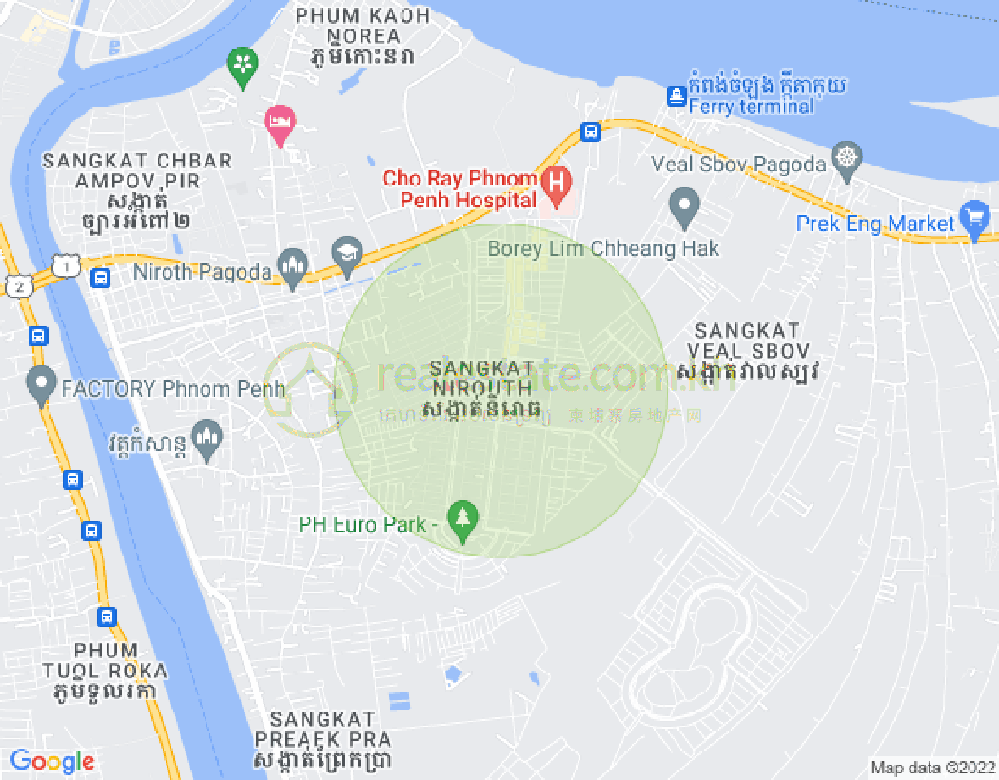 Nirouth分区, 铁桥头区, 金边地图