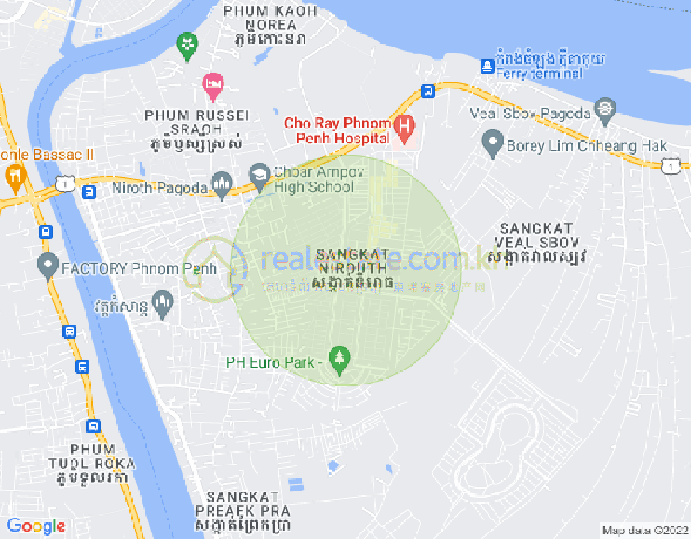 Nirouth分区, 铁桥头区, 金边地图