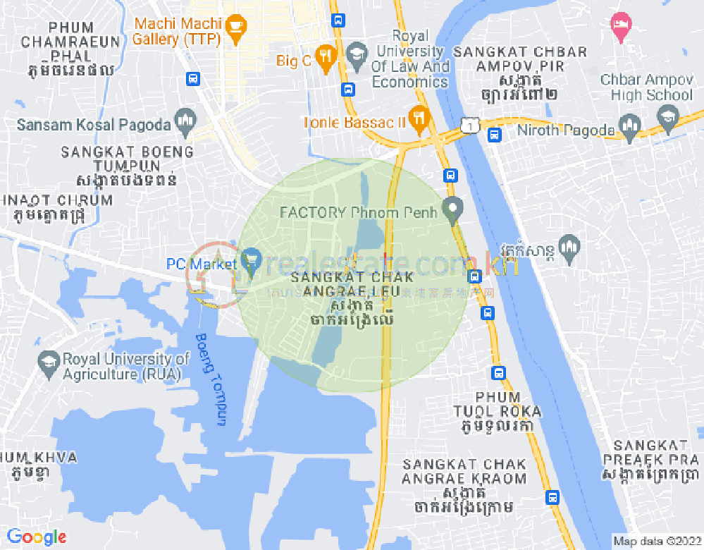 Mapa: Chak Angrae Leu, Meanchey, Phnom Penh