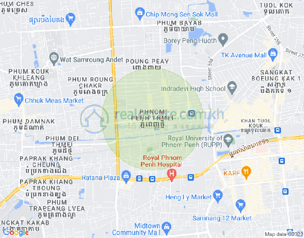 Mapa: Phnom Penh Thmey, Sen Sok, Phnom Penh