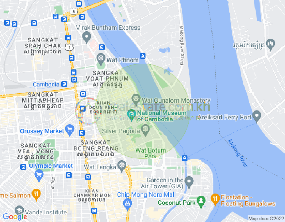 下市仔1分区, 隆边区, 金边地图