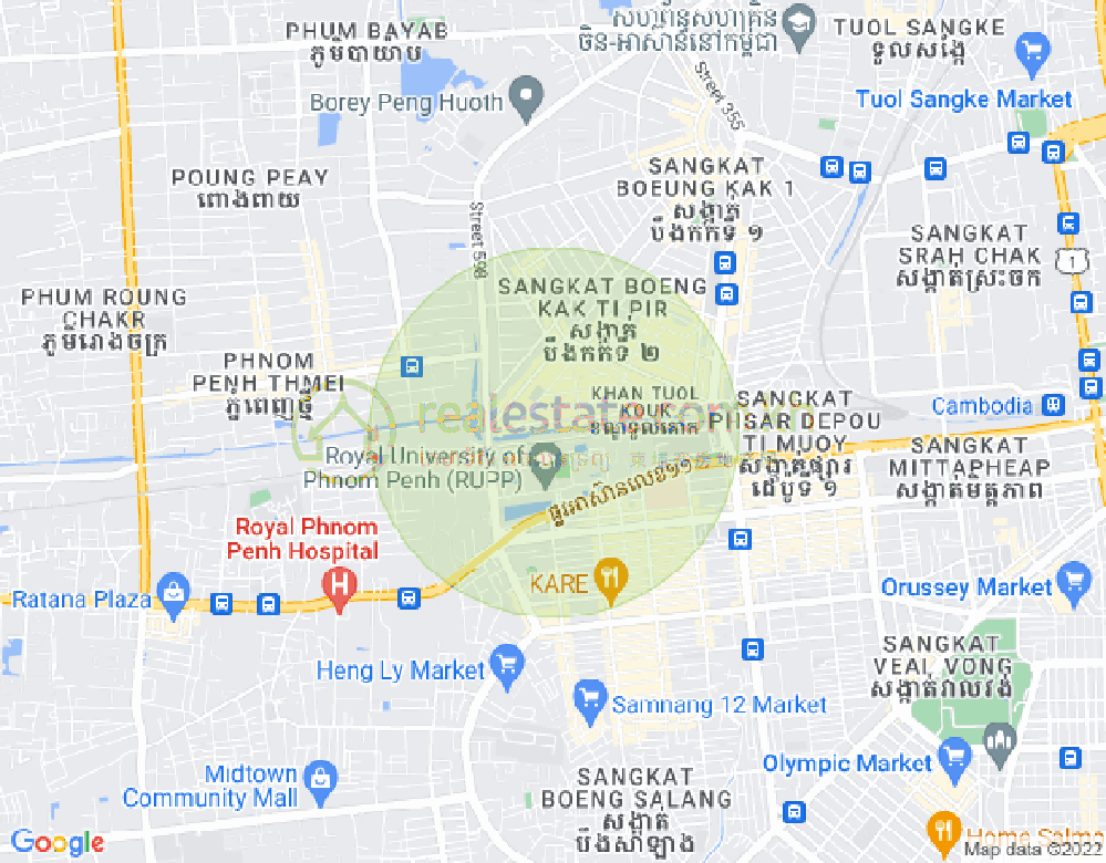 แผนที่ บึงกัก 2, ตวลโคก, พนมเปญ