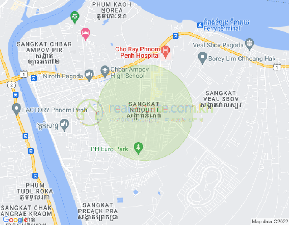Nirouth分区, 铁桥头区, 金边地图