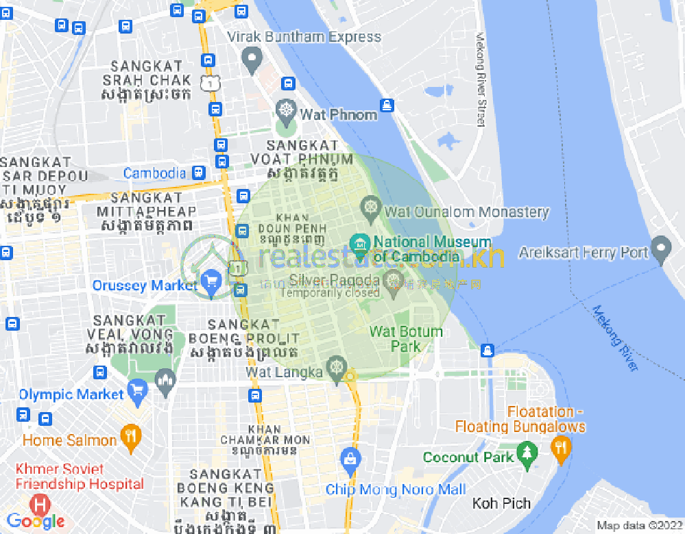 Map of Chakto Mukh, Daun Penh, Phnom Penh