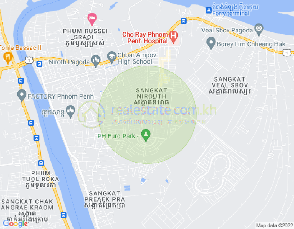Mapa: Nirouth, Chbar Ampov, Phnom Penh