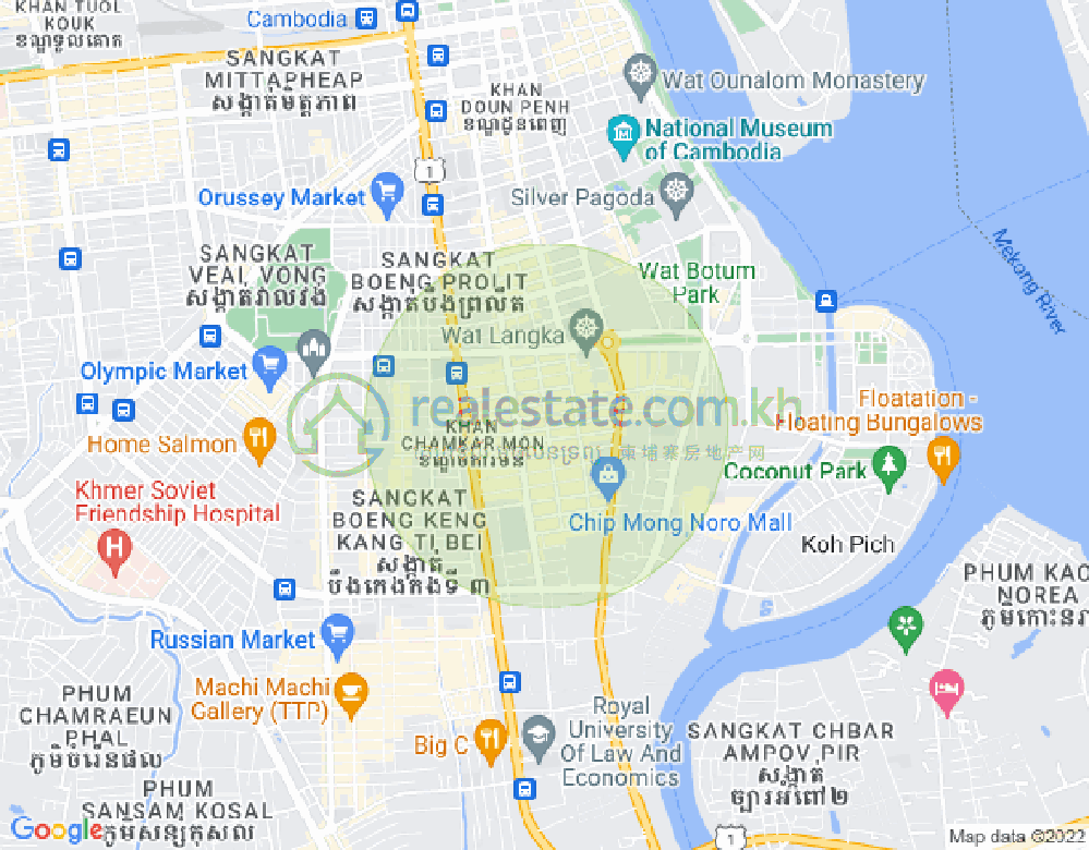 Map of BKK 1, Boeng Keng Kang, Phnom Penh