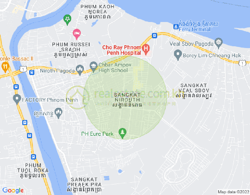 Nirouth分区, 铁桥头区, 金边地图