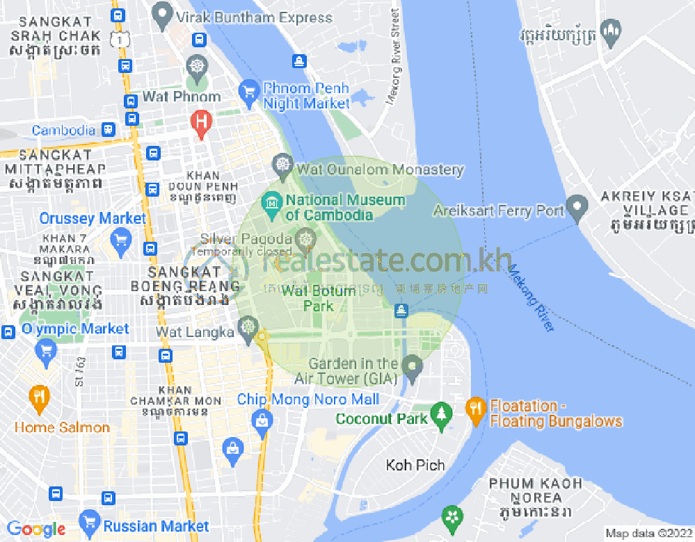 四臂湾分区, 隆边区, 金边地图