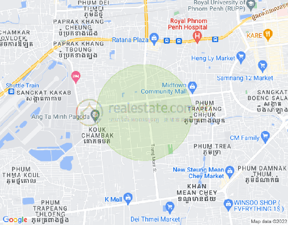 Mapa: Tuek Thla, Sen Sok, Phnom Penh