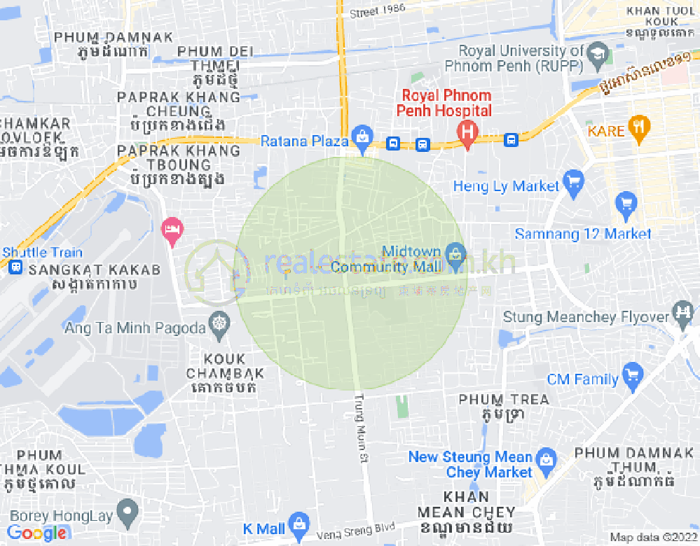 Mapa: Tuek Thla, Sen Sok, Phnom Penh