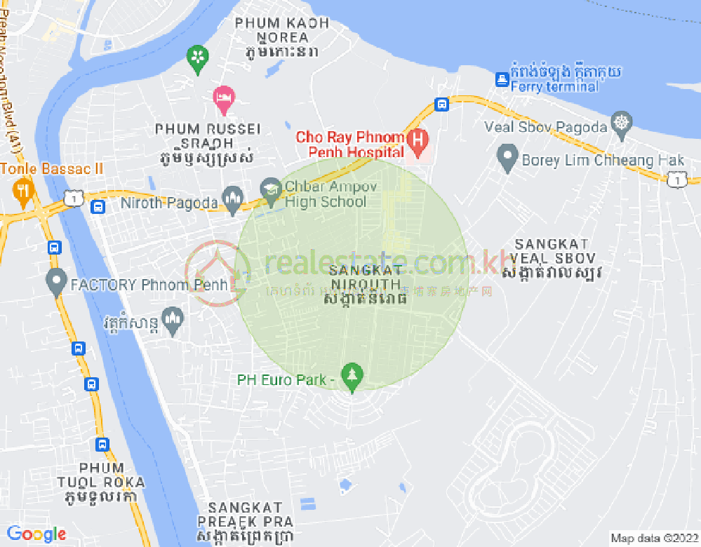 Nirouth分区, 铁桥头区, 金边地图