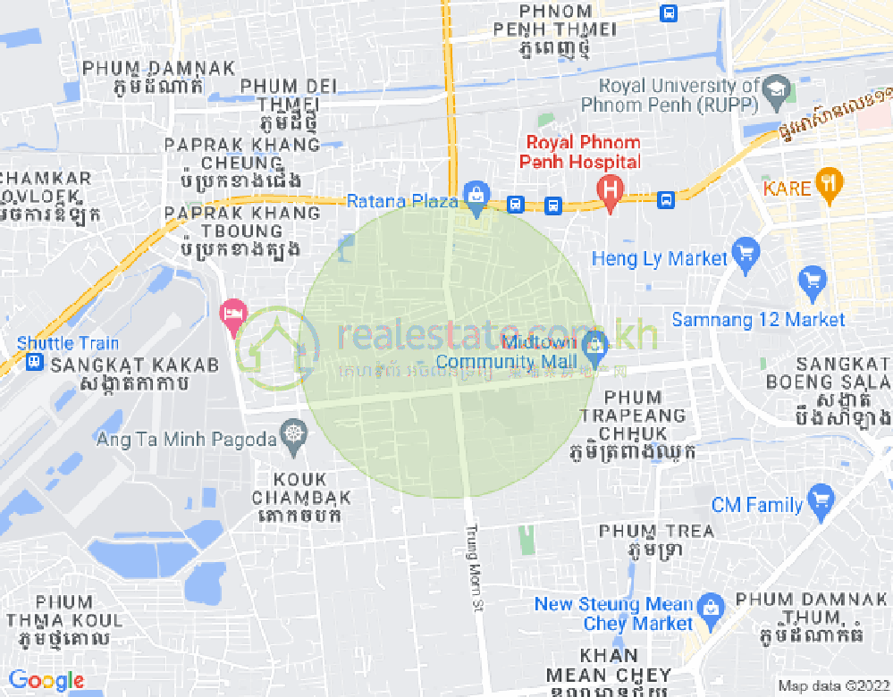 Mapa: Tuek Thla, Sen Sok, Phnom Penh