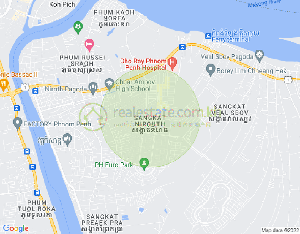 Nirouth分区, 铁桥头区, 金边地图