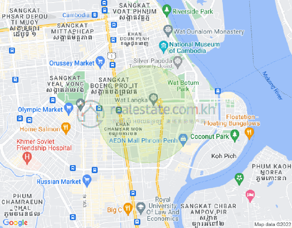 Mapa: BKK 1, Boeng Keng Kang, Phnom Penh