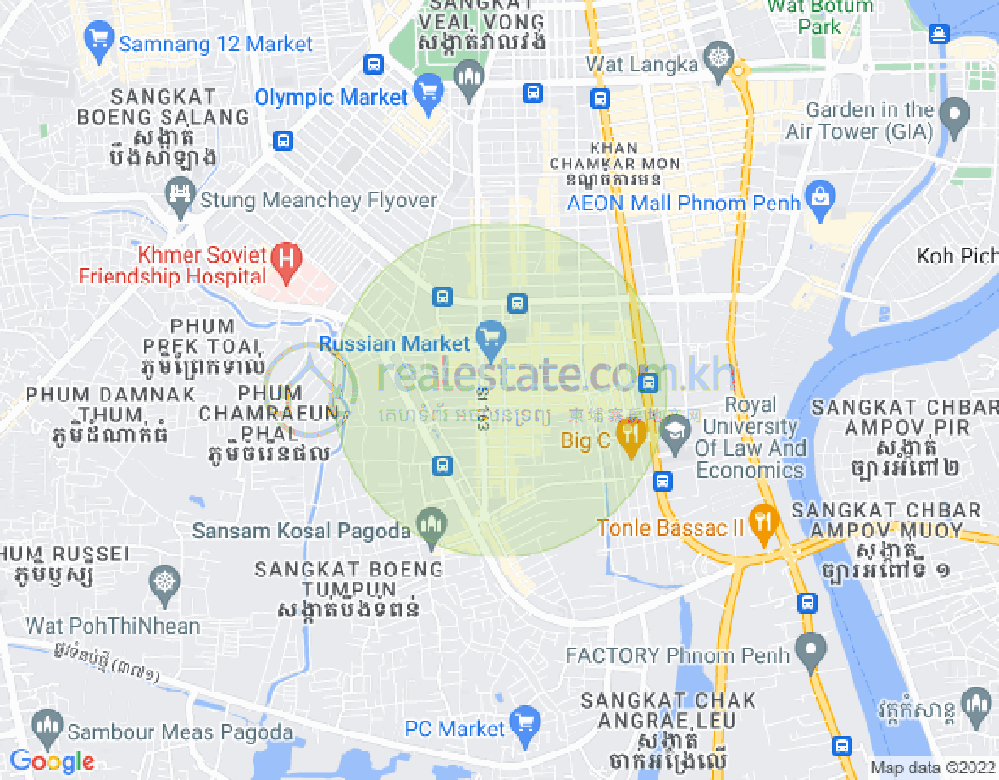 Map of Toul Tum Poung 1, Chamkarmon, Phnom Penh