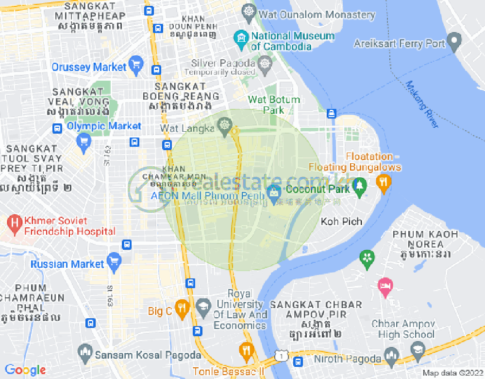 万谷湖1分区, 堆谷区, 金边地图