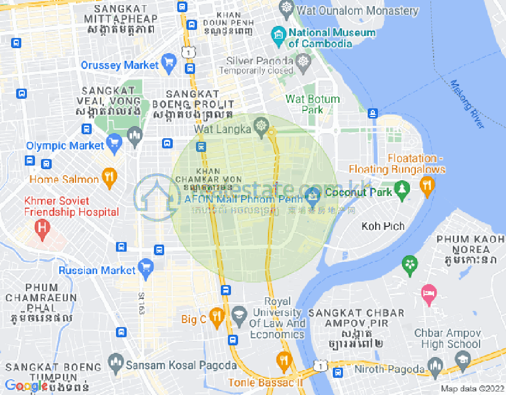朱德奔1分区, 占卡蒙, 金边地图