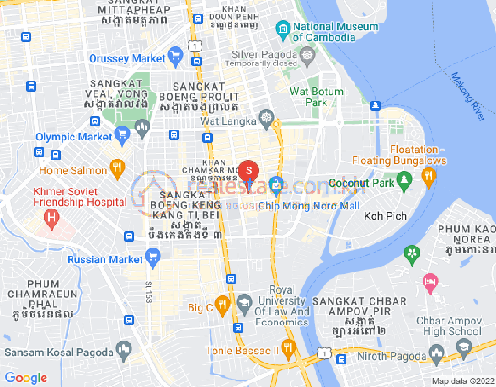 만경강1부구(BKK1), 벙껭깡, 프놈펜 지도