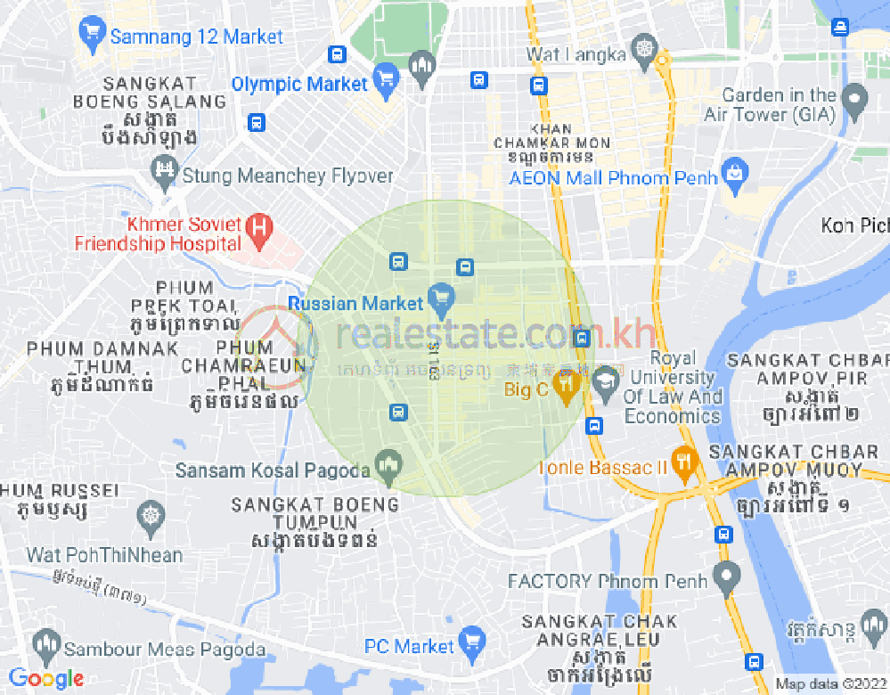 Map of Toul Tum Poung 2, Chamkarmon, Phnom Penh