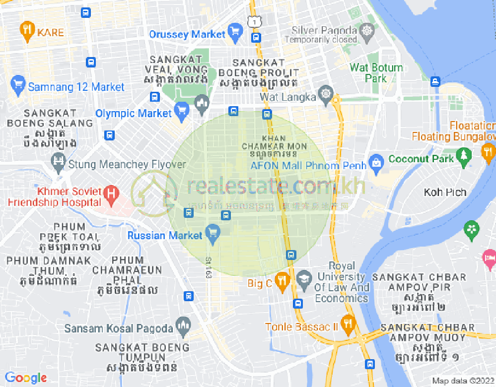 万景岗3分区（BKK3), 波哥堪, 金边地图