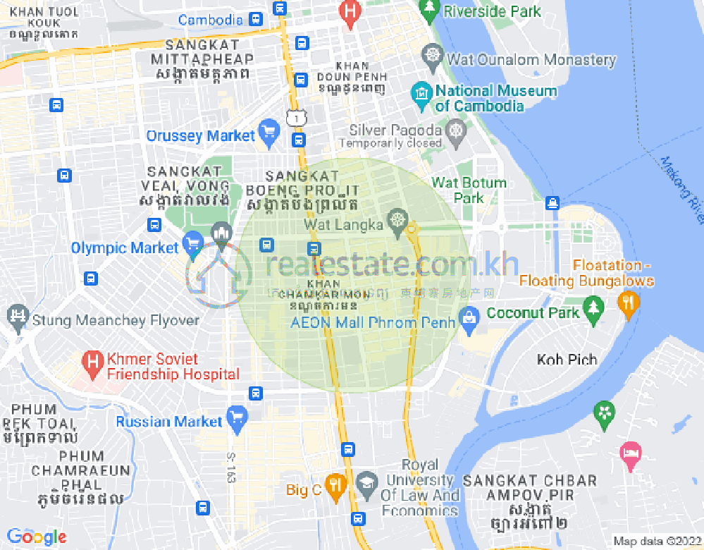 万景岗1分区（BKK1), 波哥堪, 金边地图