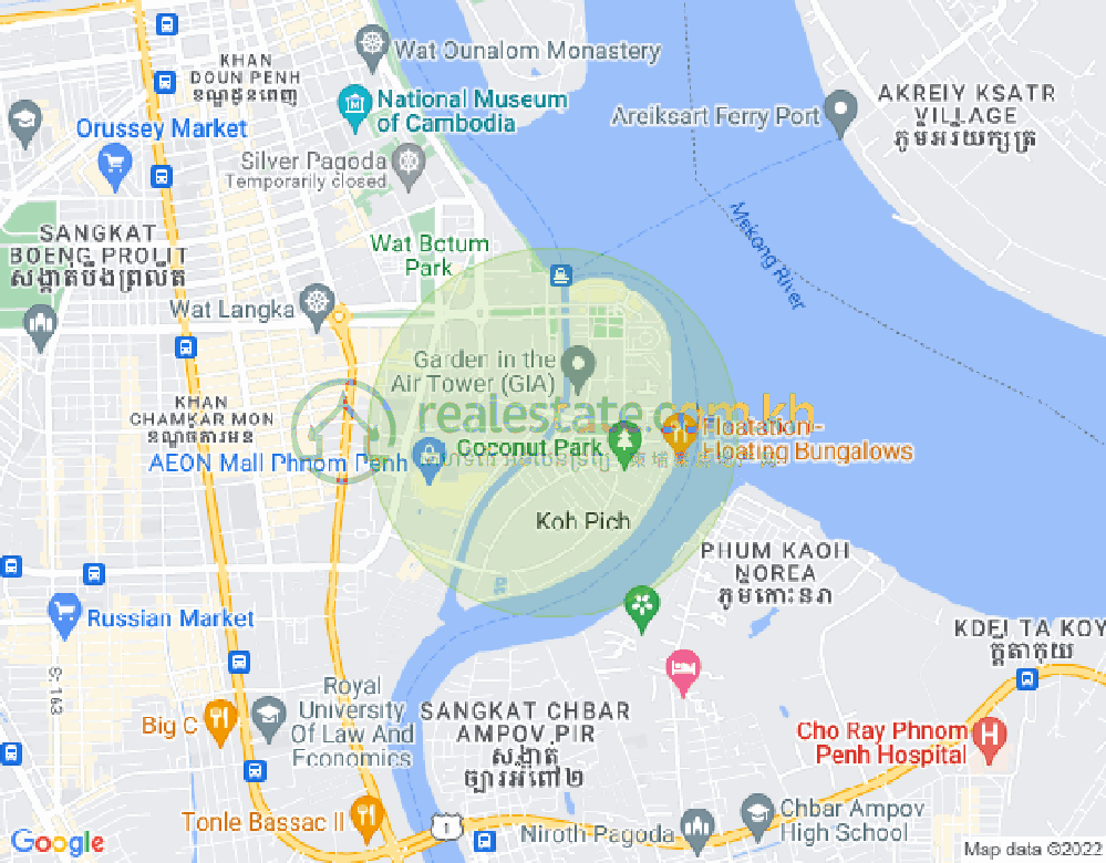 トンレバサック, チャムカモン, プノンペンの地図