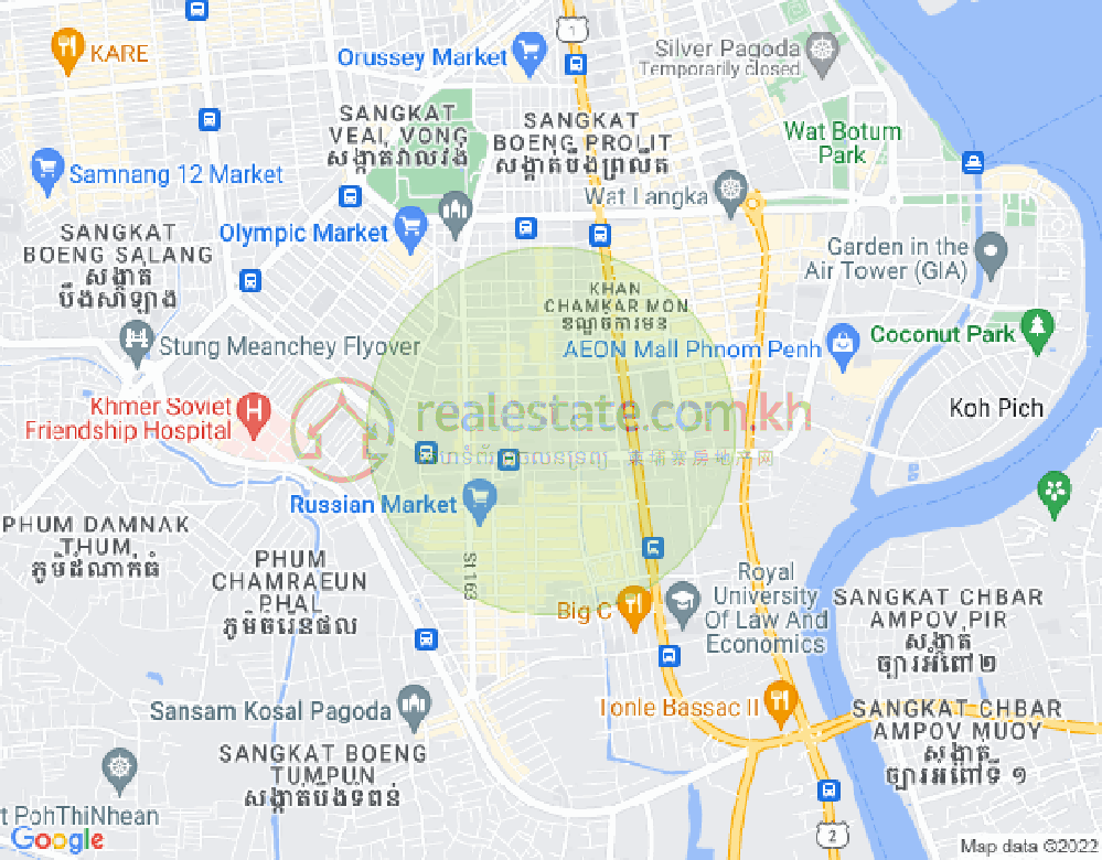 万景岗3分区（BKK3), 波哥堪, 金边地图