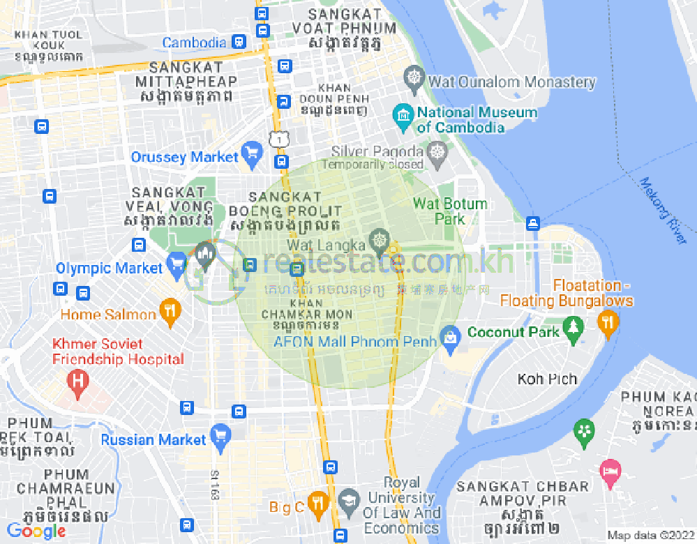 Carte de BKK 1, Boeng Keng Kang, Phnom Penh