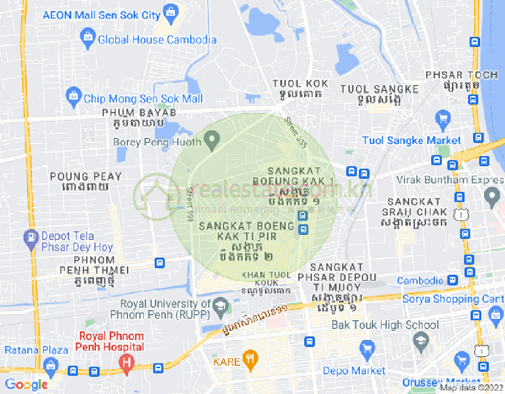 万谷湖1分区, 堆谷区, 金边地图
