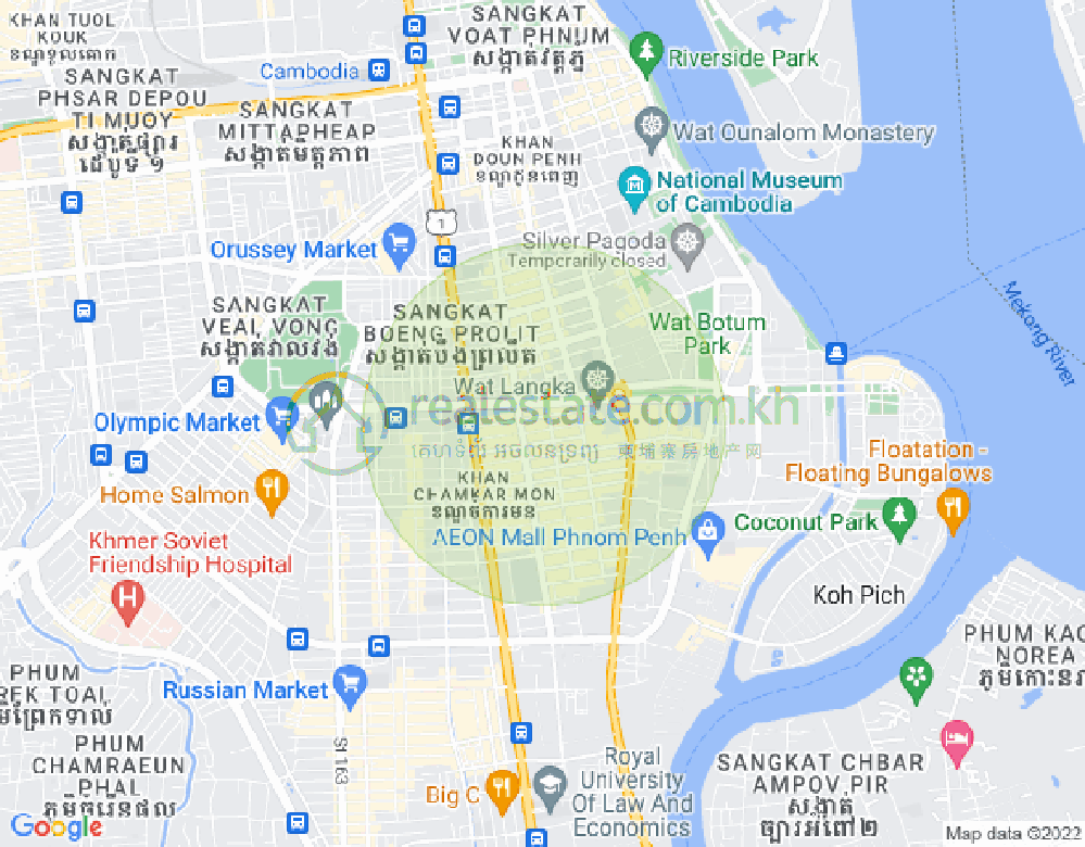 Carte de BKK 1, Boeng Keng Kang, Phnom Penh