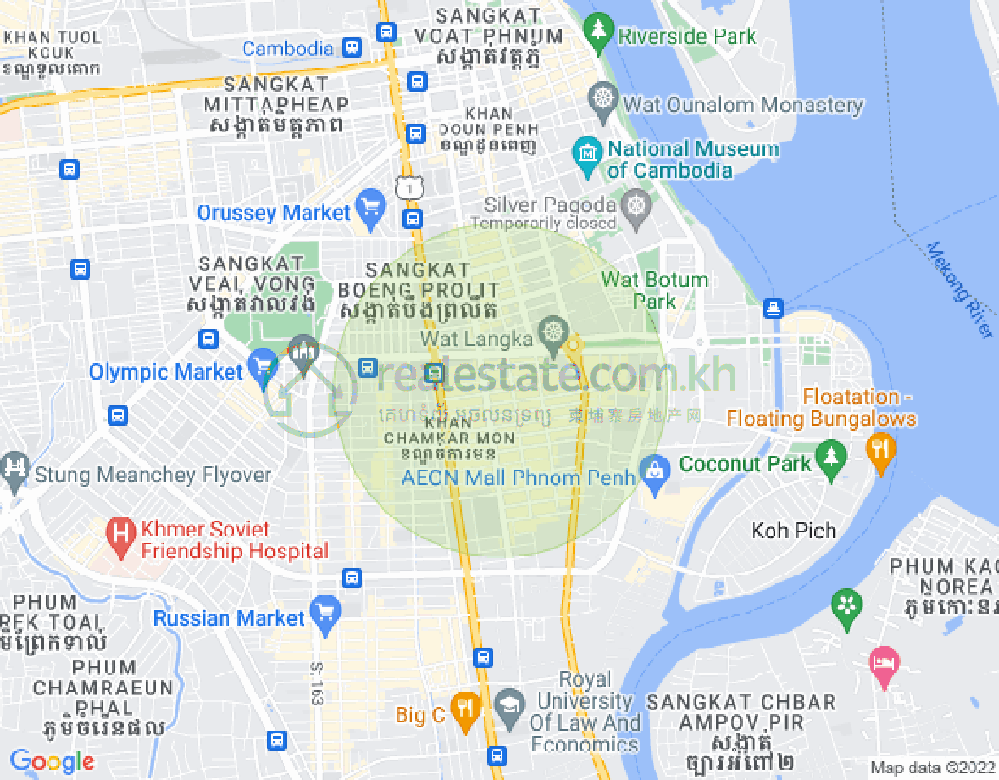 Carte de BKK 1, Boeng Keng Kang, Phnom Penh
