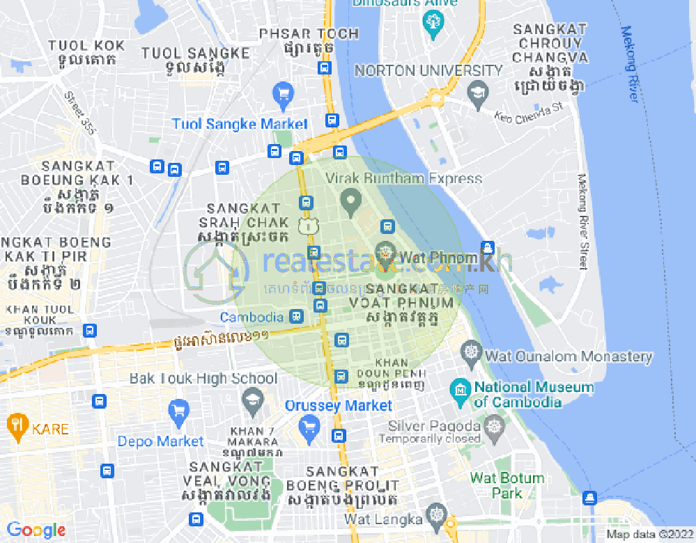 사팔만구역, 룽볜구, 프놈펜 지도
