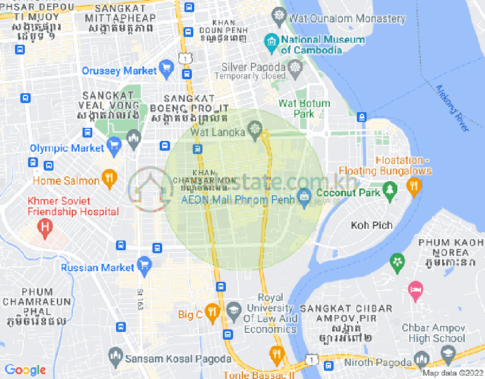 Carte de BKK 1, Boeng Keng Kang, Phnom Penh