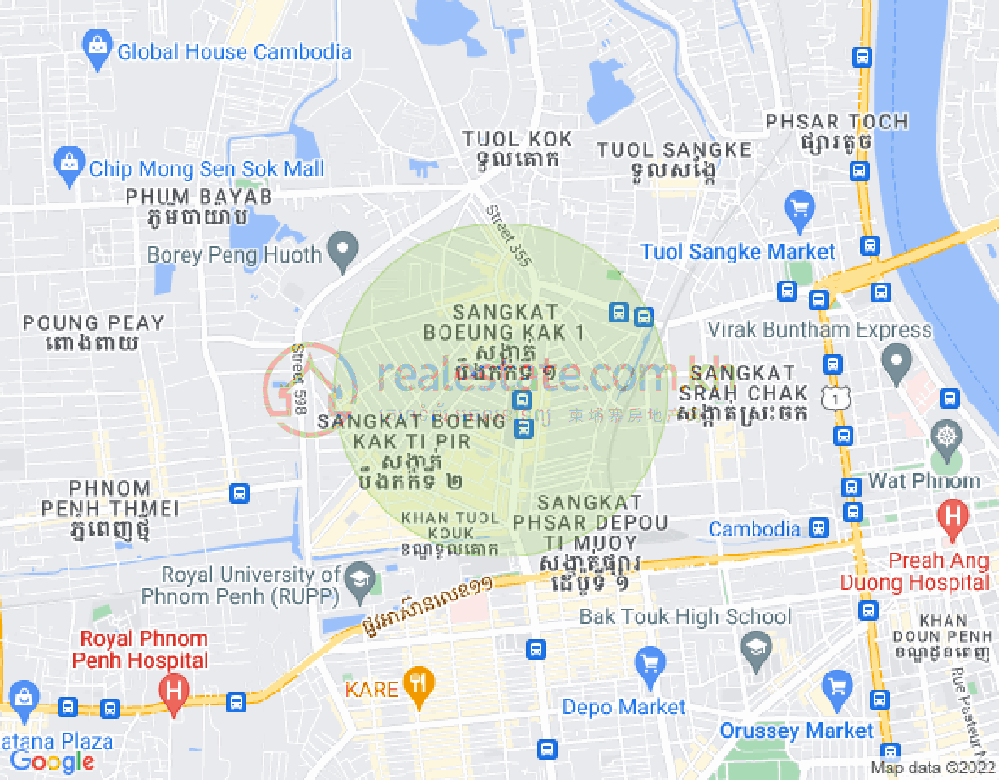 万谷湖1分区, 堆谷区, 金边地图