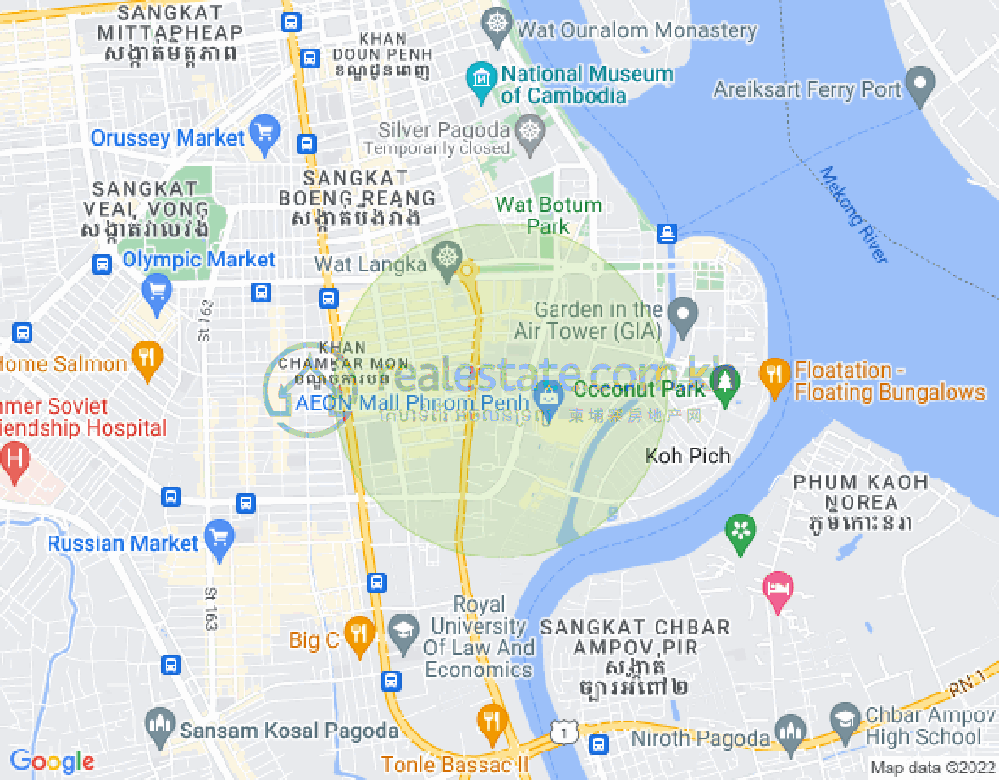 Map of BKK 1, Boeng Keng Kang, Phnom Penh