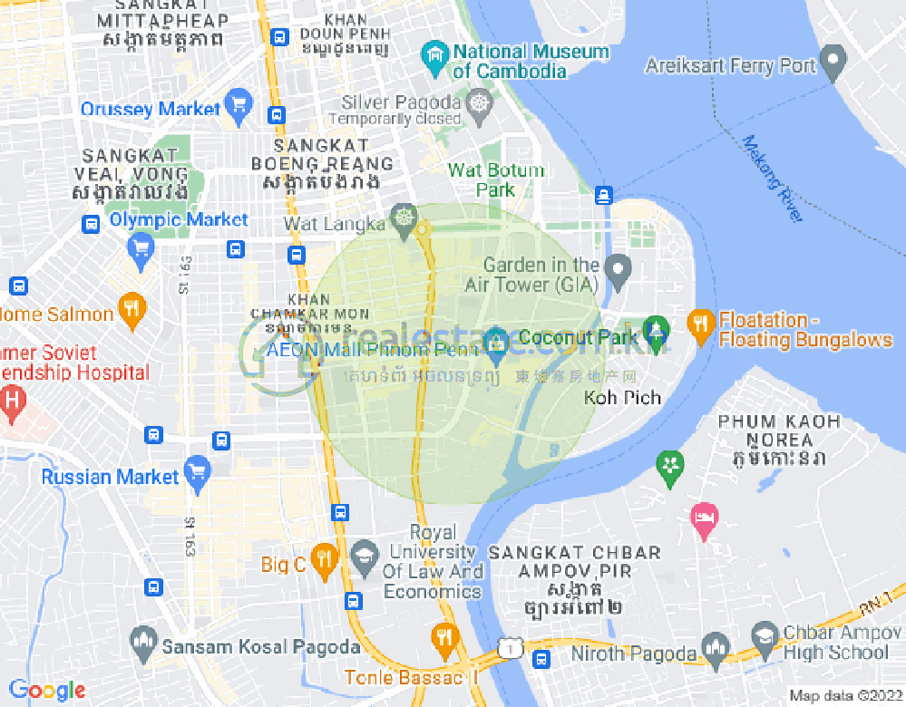 Mapa: Boeung Trabek, Chamkarmon, Phnom Penh