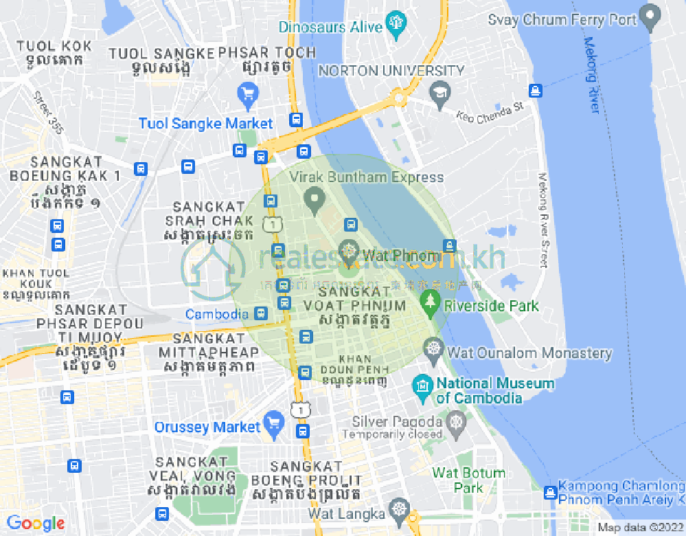 Mapa: Properties Dabest, BKK 1, Boeng Keng Kang, Phnom Penh
