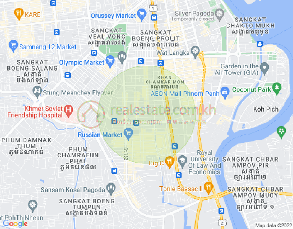 万景岗3分区（BKK3), 波哥堪, 金边地图