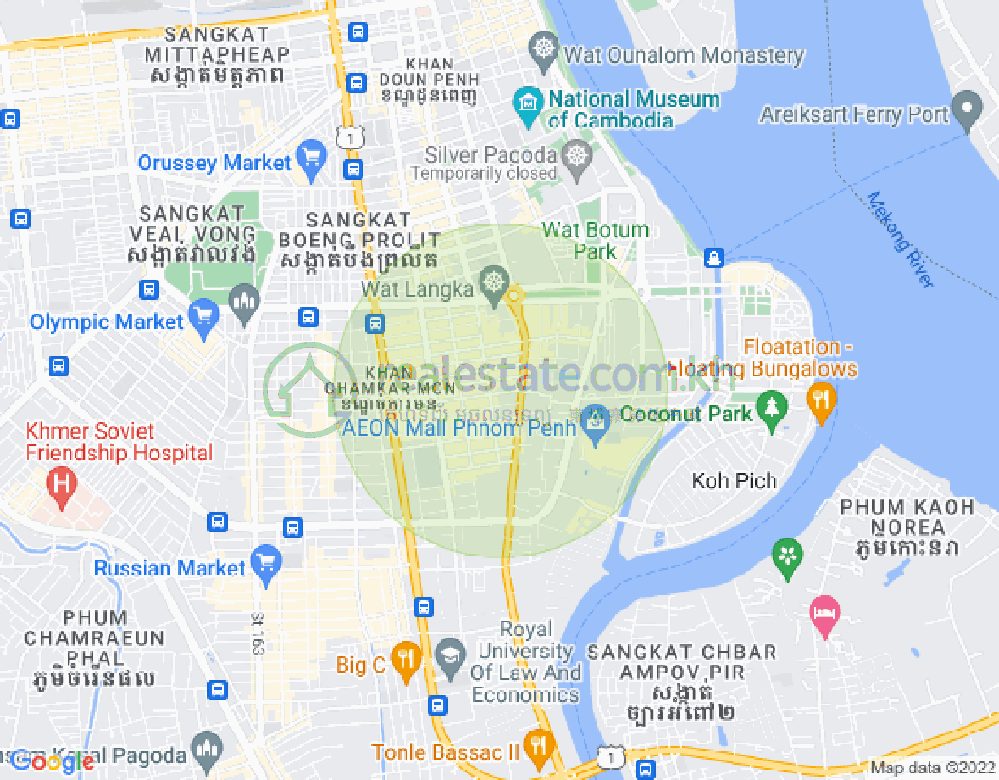 Mapa: BKK 2, Boeng Keng Kang, Phnom Penh