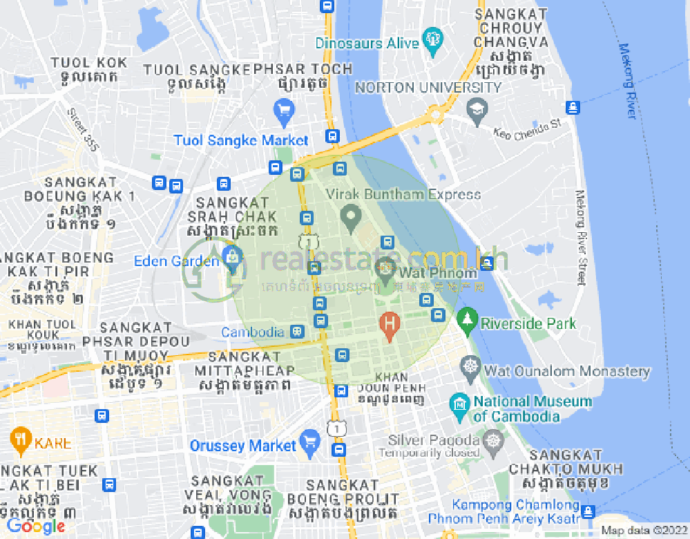 Mapa: Chakto Mukh, Daun Penh, Phnom Penh