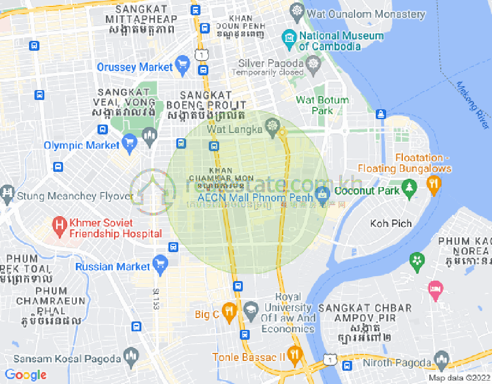 Mapa: BKK 1, Boeng Keng Kang, Phnom Penh