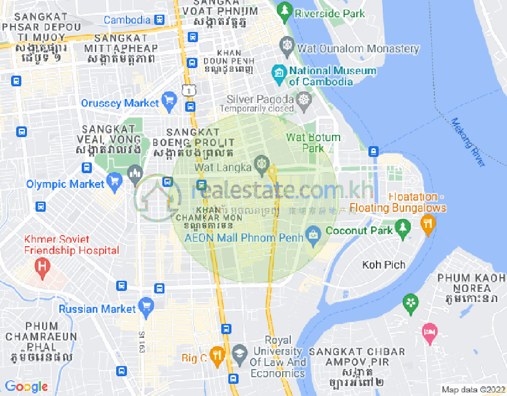 万景岗1分区（BKK1), 波哥堪, 金边地图
